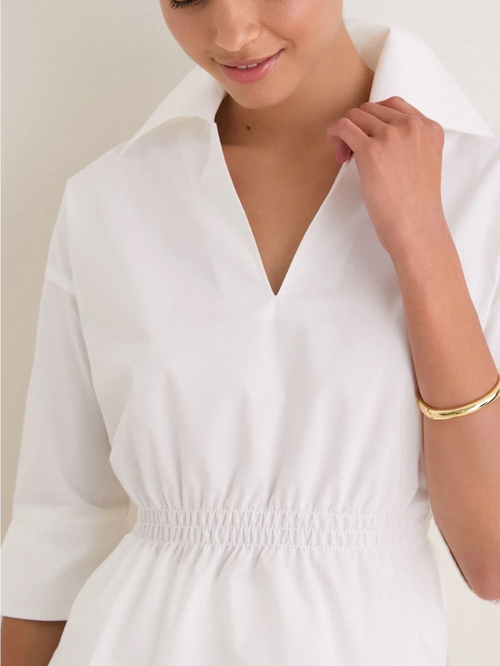Tuckernuck White Poplin Roberts Top Smocked Waist Size S NWT - Picture 12 of 14